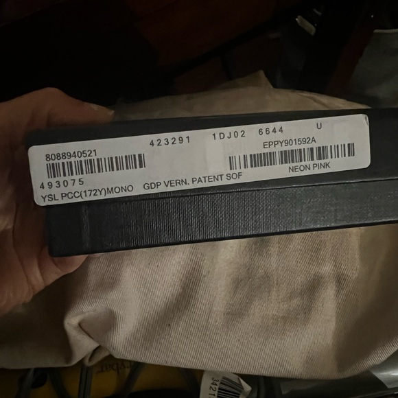 Yves Saint Laurent Neon Pink Card Holder - Picture 3 of 3